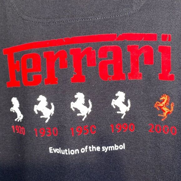 Ferrari Men’s XXXL 3XL Black Polo Shirt Embroidered Logo Evolution of the Symbol - Picture 3 of 8